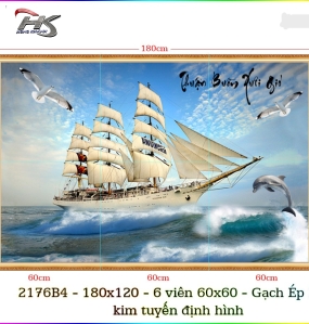 TRANH GẠCH 2176B4 - GẠCH ÉP KÍNH KIM TUYẾN ĐỊNH HÌNH