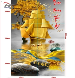 TRANH GẠCH 3138C4 - GẠCH ÉP KÍNH  KIM TUYẾN ĐỊNH HÌNH