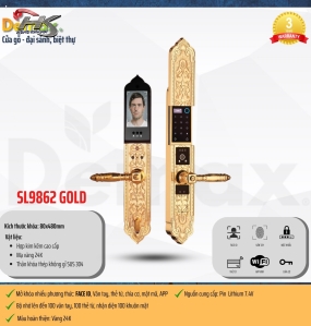 KHÓA BIỆT THỰ ĐẠI SẢNH DEMAX SL9862 GOLD - APP WIFI