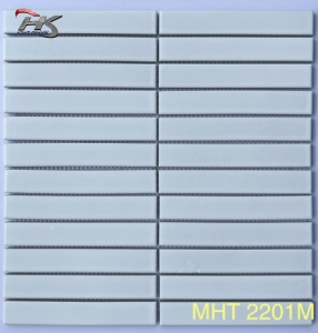 GẠCH MOSAIC QUE ĐŨA MÀU TRẮNG MEN TRƠN MHT 2201M