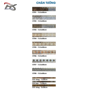 GẠCH VIỀN CHÂN TRƯỜNG 13.5X80CM