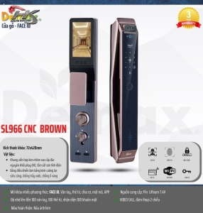 KHÓA NHẬN DIỆN KHUÔN MẶT DEMAX FACE - ID SL966 CNC BROWN