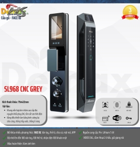 KHÓA NHẬN DIỆN KHUÔN MẶT DEMAX FACE - ID SL968 CNC GREY